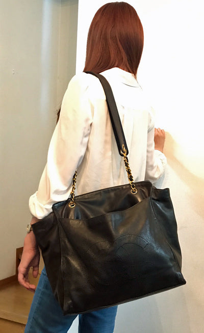 OLD CHANEL ラム革　大型ショルダー