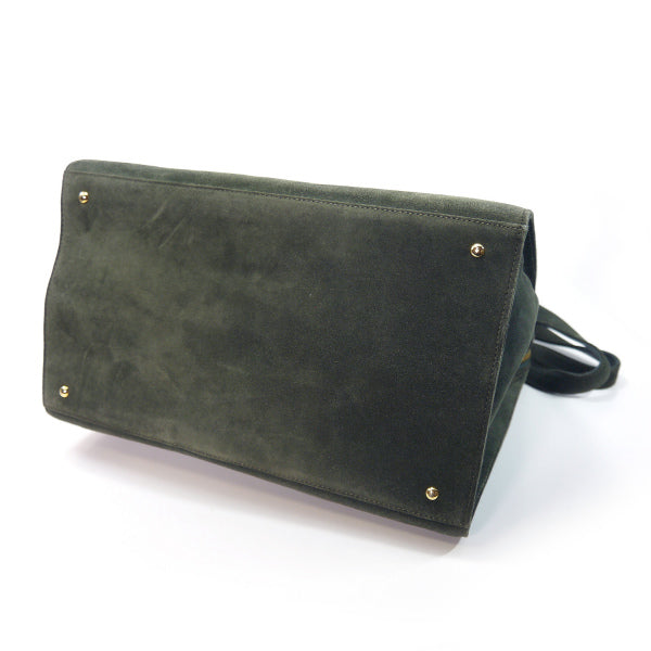 OLD CHANEL ココマーク スエード大型ショルダー(ダークカーキ)