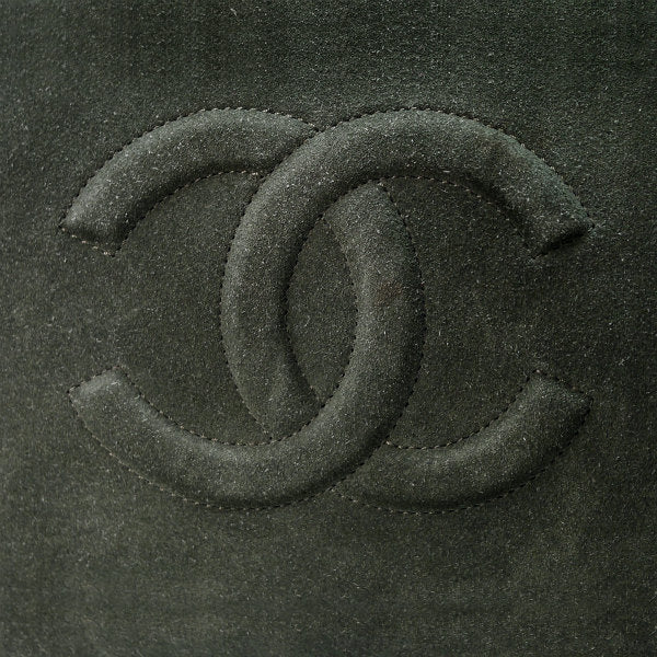 OLD CHANEL ココマーク スエード大型ショルダー(ダークカーキ)