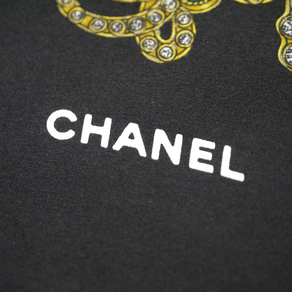 OLD CHANEL　シルク大判スカーフ ジュエリー柄（黒系）
