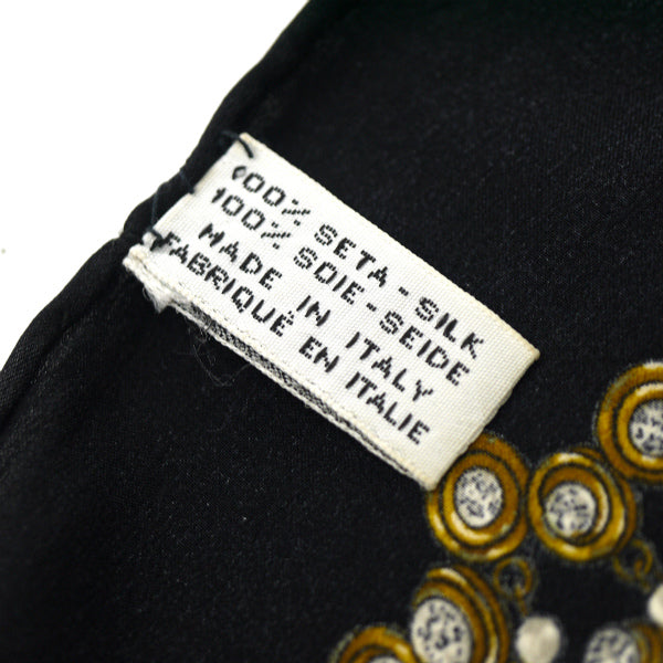 OLD CHANEL　シルク大判スカーフ ジュエリー柄（黒系）
