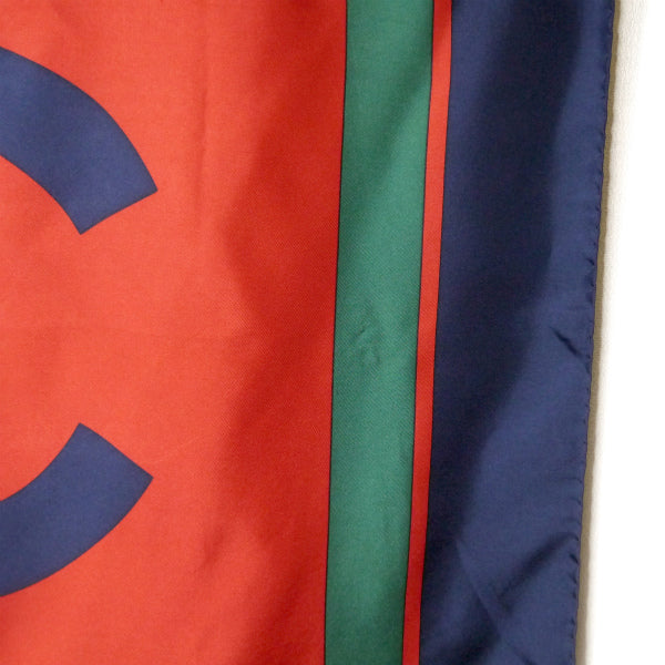 OLD CHANEL　ココマーク シルク大判スカーフ（トリコロール）