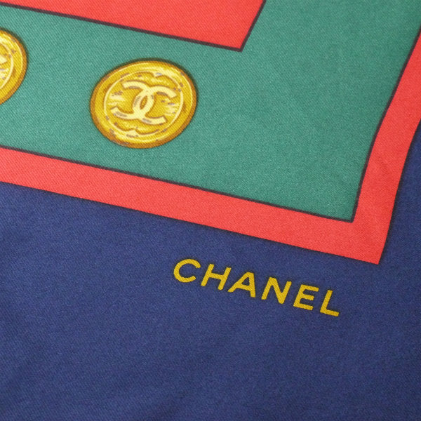 OLD CHANEL　ココマーク シルク大判スカーフ（トリコロール）