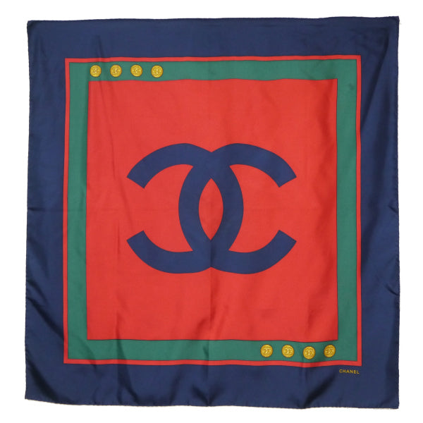 OLD CHANEL　ココマーク シルク大判スカーフ（トリコロール）