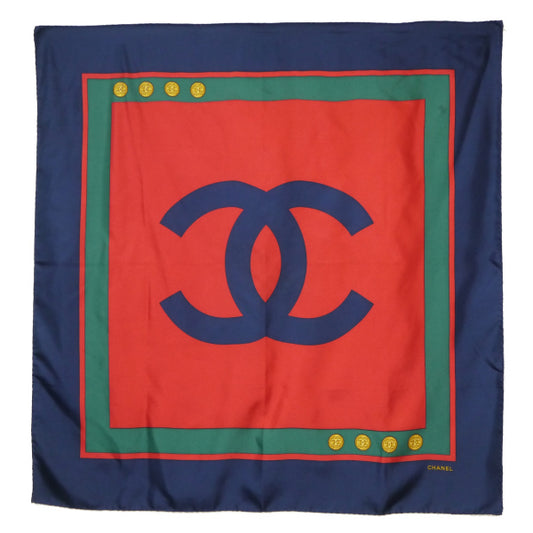 OLD CHANEL　ココマーク シルク大判スカーフ（トリコロール）