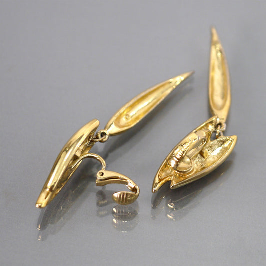 TRIFARI 流線型スウィングイヤリング(ゴールド)