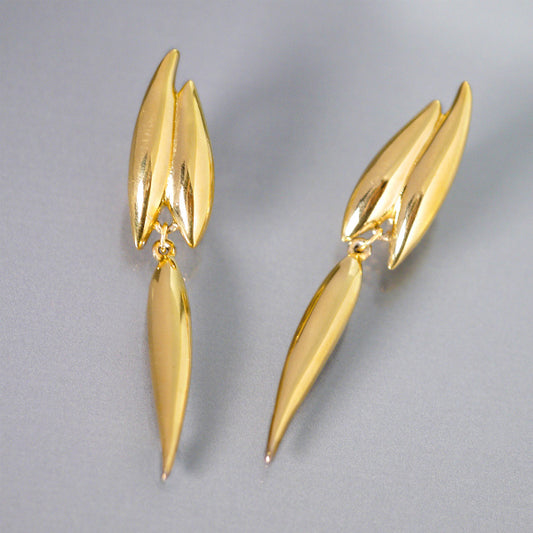 TRIFARI 流線型スウィングイヤリング(ゴールド)