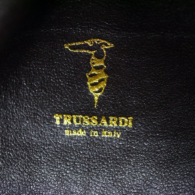 TRUSSARDI　グレイハウンド総革ミニボストン（茶）