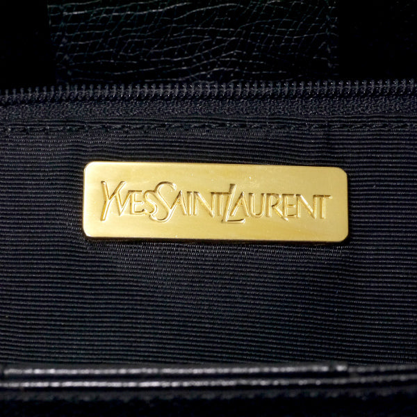 YVES SAINT LAURENT 総革台形トートバッグ（黒）