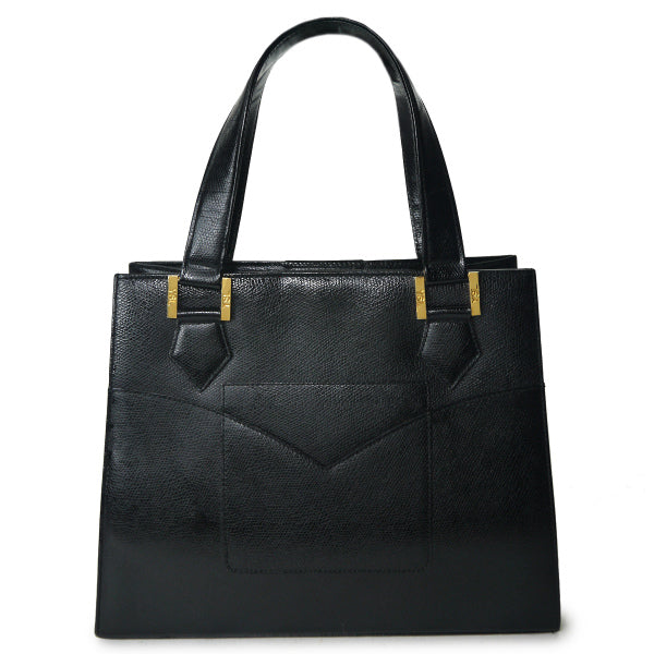 YVES SAINT LAURENT 総革台形トートバッグ（黒）