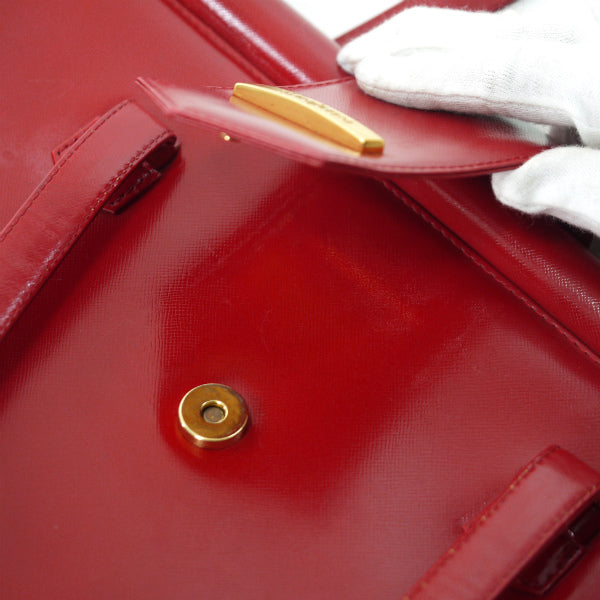 YVESSANTLAURENT  レザートートバック（赤）