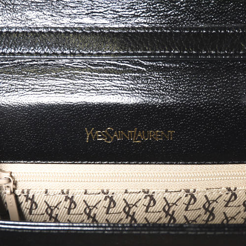 YVES SAINT LAURENT リザード半円ショルダー(黒)