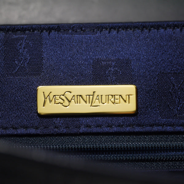 YVES SAINT LAURENT　ロゴ押しハンドバッグ（ネイビー）