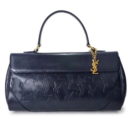 YVES SAINT LAURENT　ロゴ押しハンドバッグ（ネイビー）