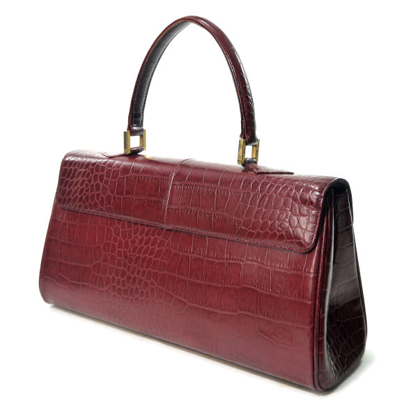 Yves saint Laurent ヴィンテージハンドバッグ クロコ型押し Yves Saint Laurent イヴサンローラン ハンドバッグ クロコ型