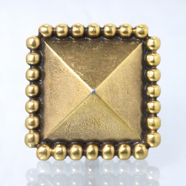 YVES SAINT LAURENT　大ぶりピラミッドイヤリング（真鍮古美）