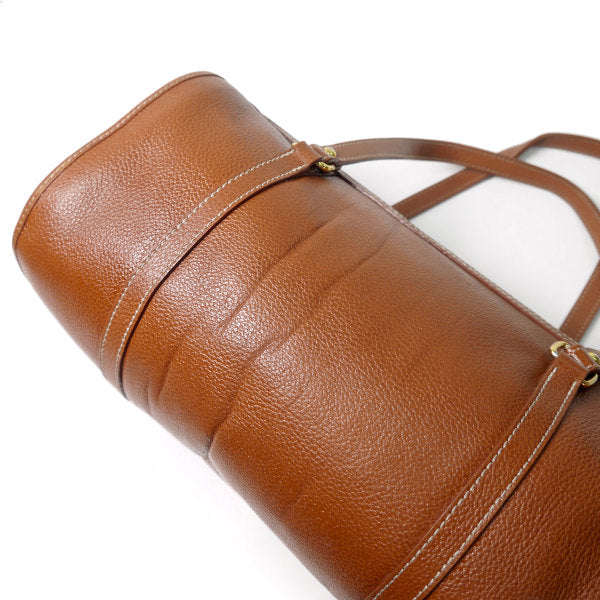 YVES SAINT LAURENT ＜訳あり＞ドラム型ロゴ ミニボストン（茶）