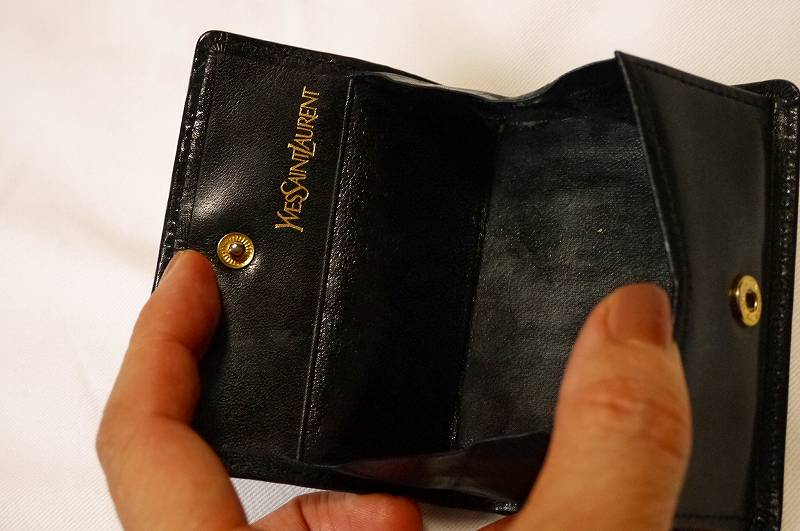 YVESSANTLAURENT　黒コインケース