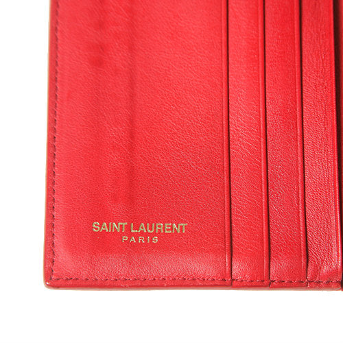 YVESSANTLAURENT　Yライン総革折り財布（赤）