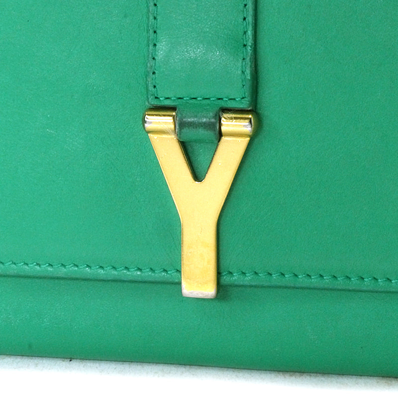 YVES SAINT LAURENT　本革　長財布（グリーン）
