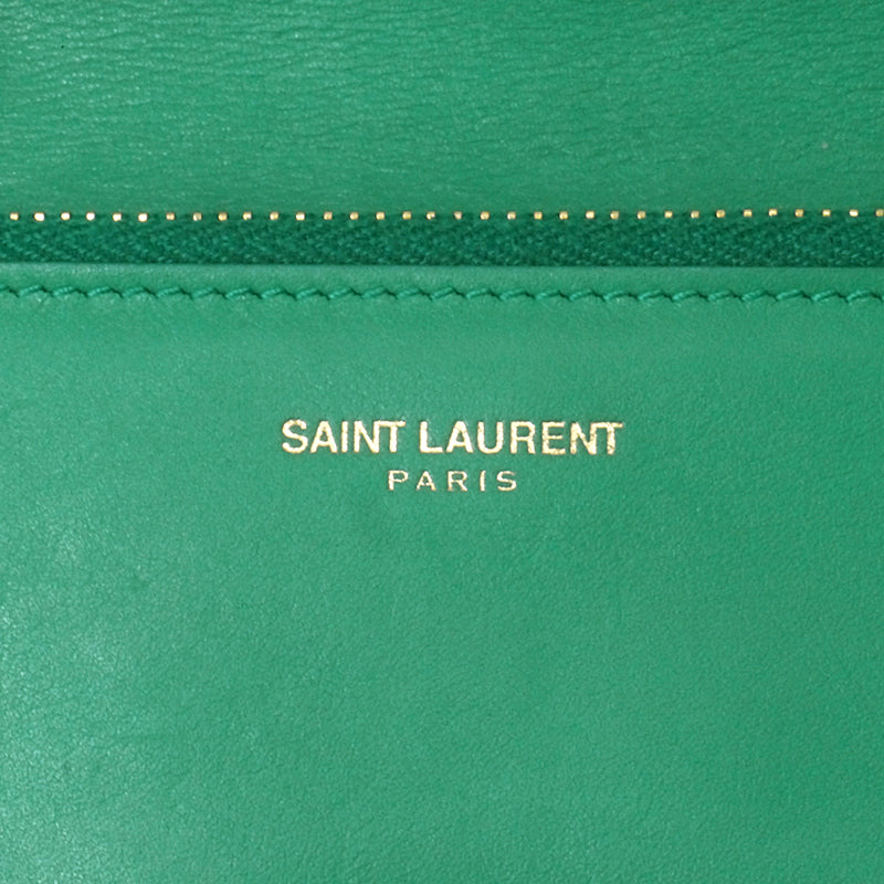 YVES SAINT LAURENT　本革　長財布（グリーン）