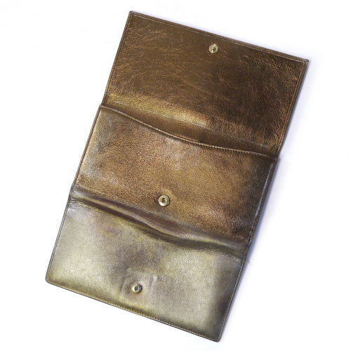 YSL　ロゴ入り長財布（ブロンズゴールド）