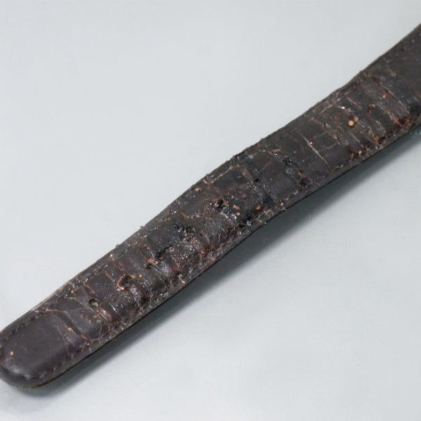 YVES SAINT LAURENT ラウンド革バンド腕時計（黒）