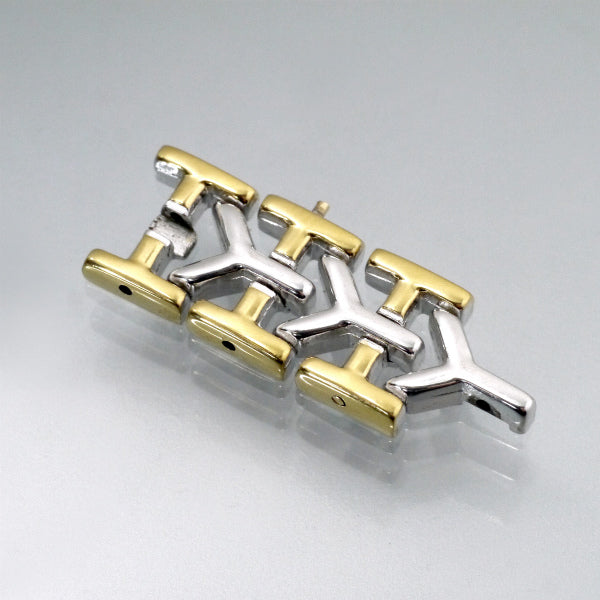 YVES SAINT LAURENT オクタゴンフェイスYブレス腕時計（シルバー・ゴールド）