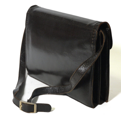 YVES SAINT LAURENT 3Way型押しショルダー(茶）