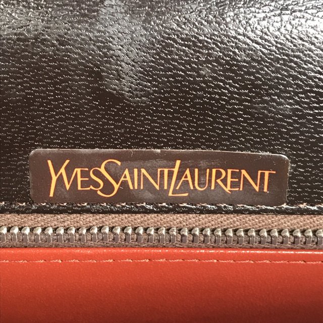 YVES SAINT LAURENT 3Way型押しショルダー(茶）