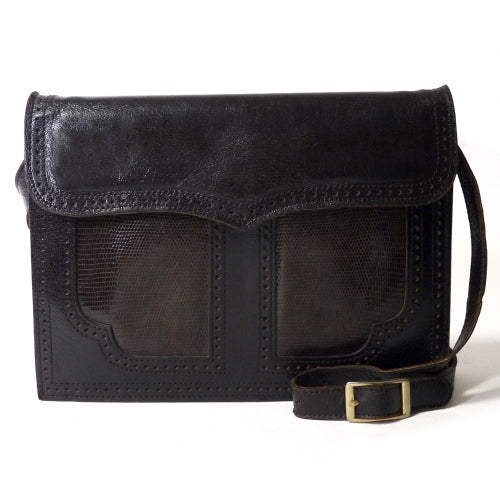 YVES SAINT LAURENT 3Way型押しショルダー(茶）