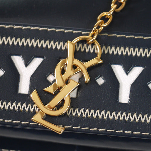 YVES SAINT LAURENT チャーム付ワンショルダー(濃紺)