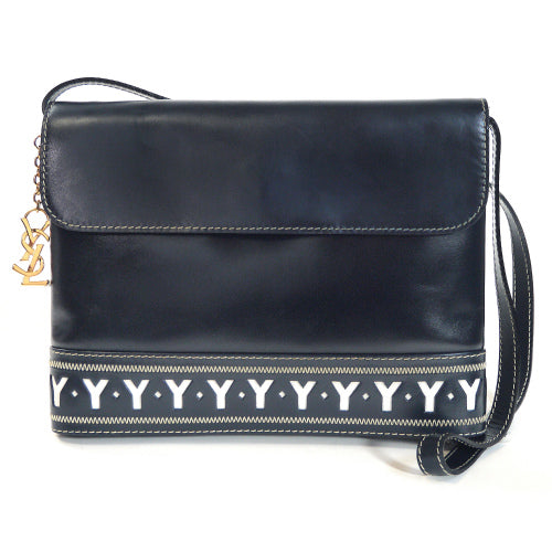 YVES SAINT LAURENT チャーム付ワンショルダー(濃紺)