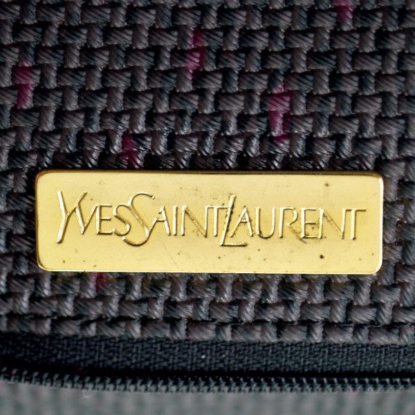 YVES SAINT LAURENT バイカラーYSLロゴポシェット（赤/グレー系）