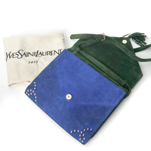 YVES SAINT LAURENT スエードスタッズショルダーバッグ（マルチカラー ）