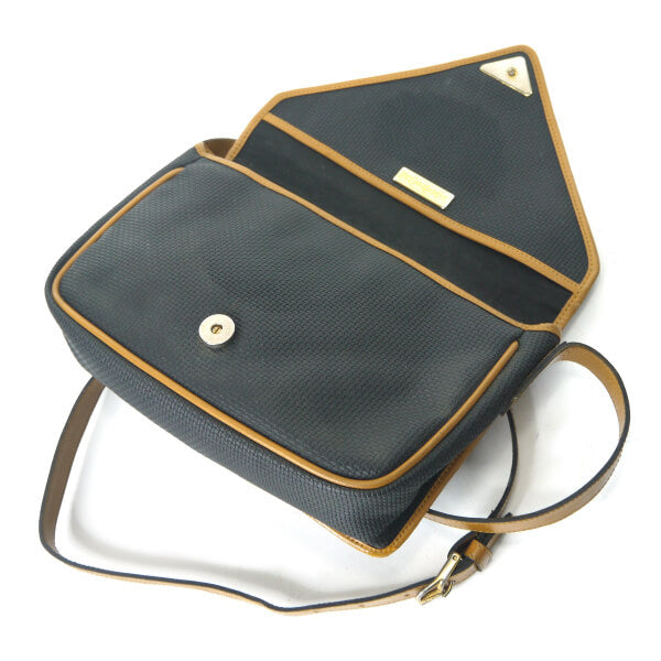 YVES SAINT LAURENT バイカラーYSLロゴ横長ショルダー（キャメル/グレー系）