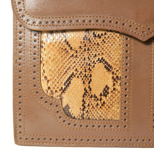 YVES SAINT LAURENT パイソンショルダー(茶)