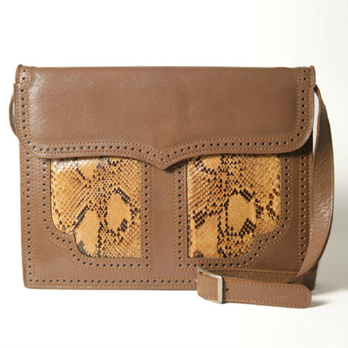 YVES SAINT LAURENT パイソンショルダー(茶)