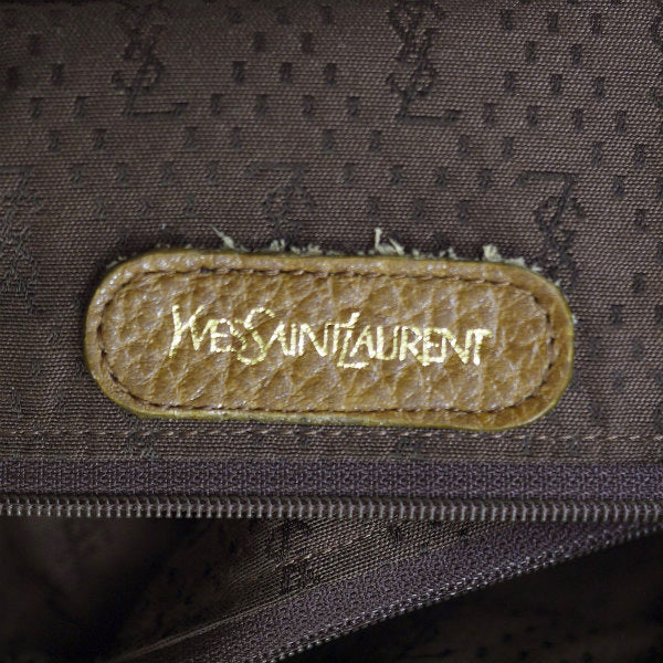 YVES SAINT LAURENT バッファローリング巾着レザーリュック（茶）