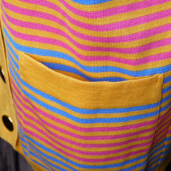 YVES SAINT LAURENT 　マルチボーダーロングカーディガン（オレンジ系）