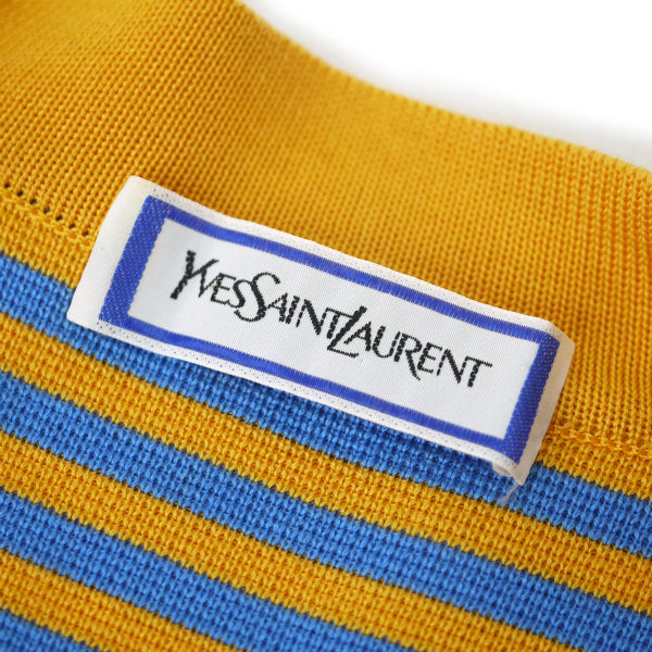 YVES SAINT LAURENT 　マルチボーダーロングカーディガン（オレンジ系）
