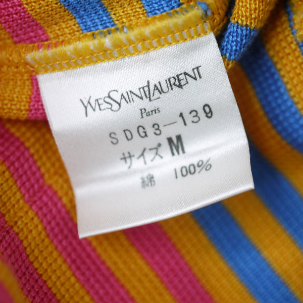 YVES SAINT LAURENT 　マルチボーダーロングカーディガン（オレンジ系）
