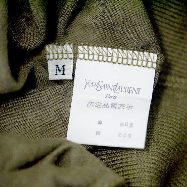 YSL 　フレア袖リボン半袖ニット（ライトカーキ）