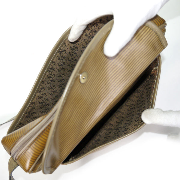 YVES SAINT LAURENT  ロゴ ボーダー柄ショルダー （ベージュ系）