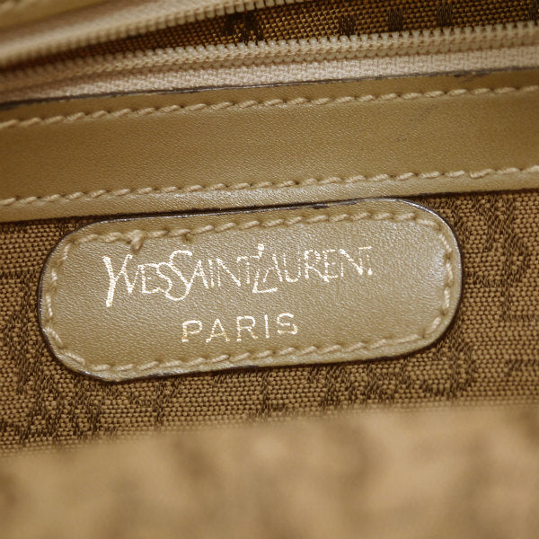 YVES SAINT LAURENT  ロゴ ボーダー柄ショルダー （ベージュ系）