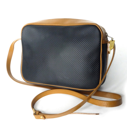 YVES SAINT LAURENT バイカラーYSLロゴショルダー（キャメル/黒系）