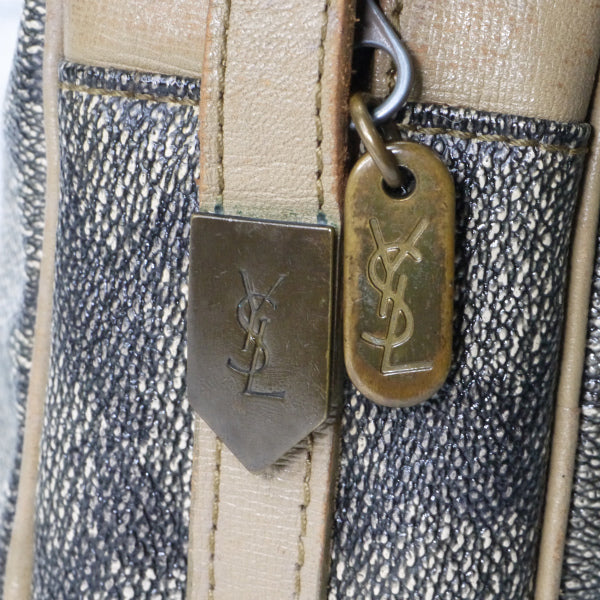 YVES SAINT LAURENT ジラフ柄YSLロゴショルダー（ブラウン系）