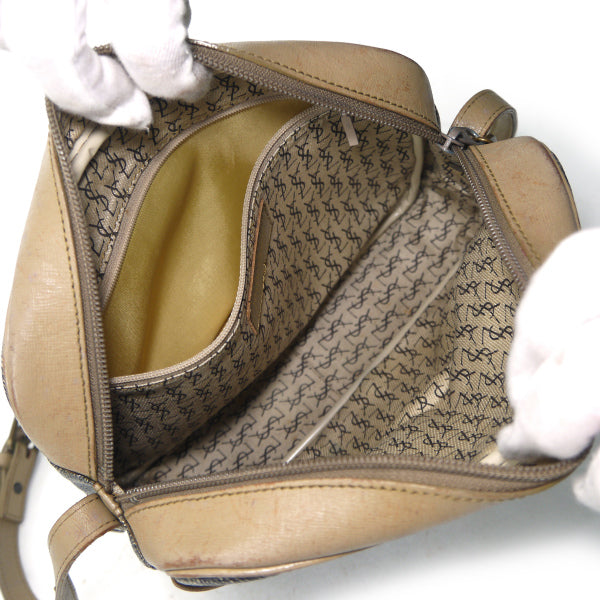 YVES SAINT LAURENT ジラフ柄YSLロゴショルダー（ブラウン系）