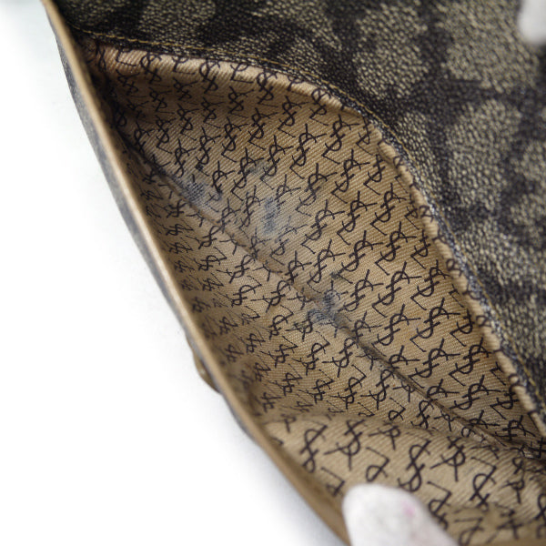 YVES SAINT LAURENT ジラフ柄YSLロゴショルダー（ブラウン系）