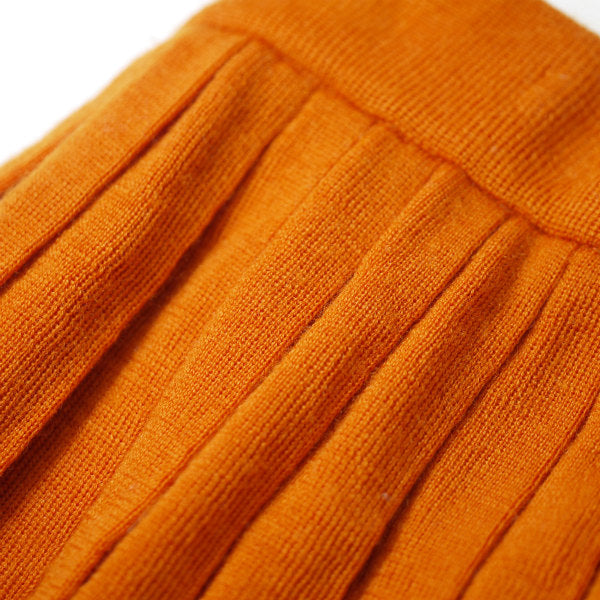 YSL 　ニットプリーツ フレアスカート（オレンジ）
